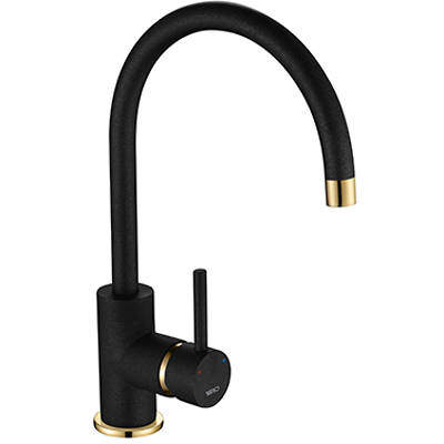 1810 Purquartz Courbe Kitchen Tap (Metallic Black & Gold Brass).
