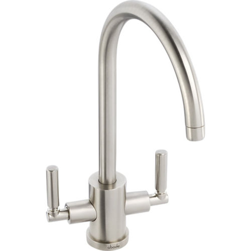 Abode Atlas Twin Lever Kitchen Tap With Swivel Spout (Brushed Nickel).