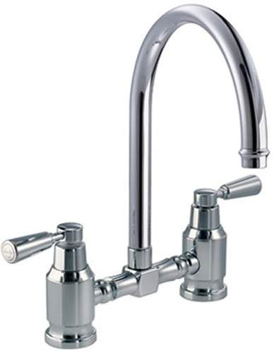 Abode Hargrave Swan Neck Bridge Kitchen Tap (Chrome).