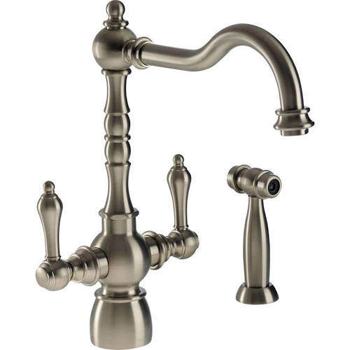 Abode Bayenne Monobloc Kitchen Tap With Handspray (Pewter).