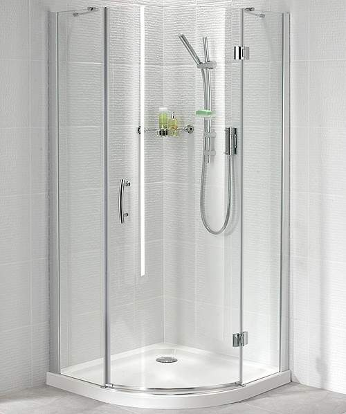 Bristan Java 800mm Quadrant Shower Enclosure With Hinged Door (Silver).