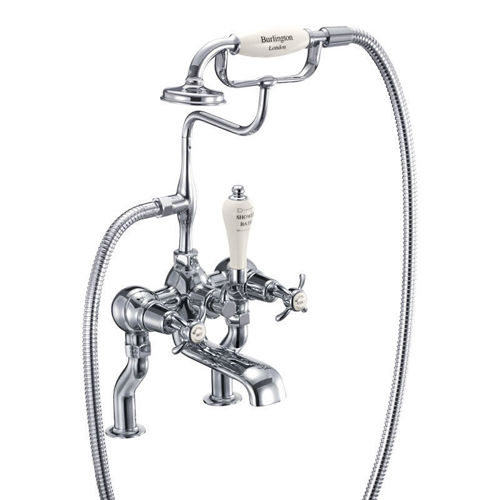 Burlington Anglesey Bath Shower Mixer Tap With Kit (Chrome & Medici).