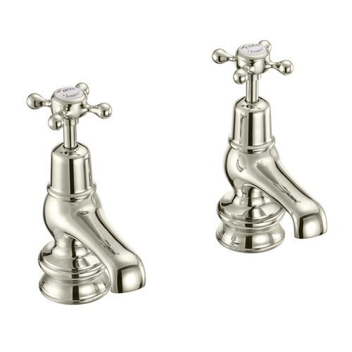 Burlington Claremont Basin Taps 3" (QT, Nickel & White).