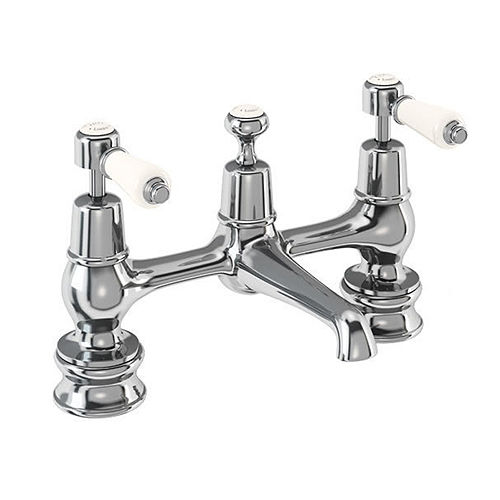 Burlington Kensington 2 Hole Basin Mixer Tap With Waste (QT, Chr & Medici).