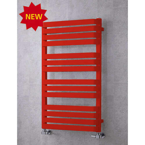 Colour Heated Towel Rail & Wall Brackets 1110x500 (Flame Red).