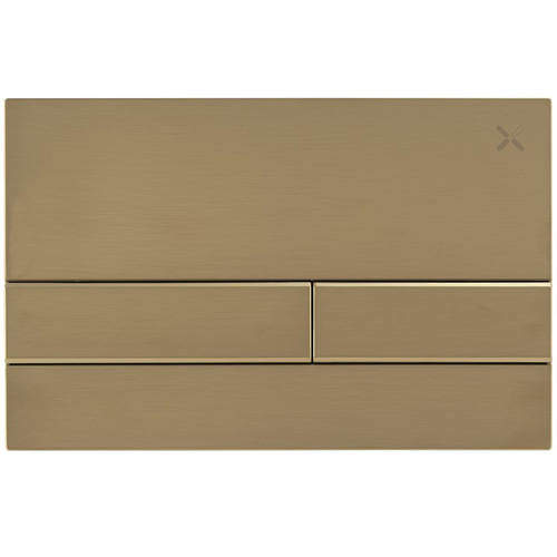 Crosswater Arena Flush Plate With Dual Buttons (Brushed Brass).