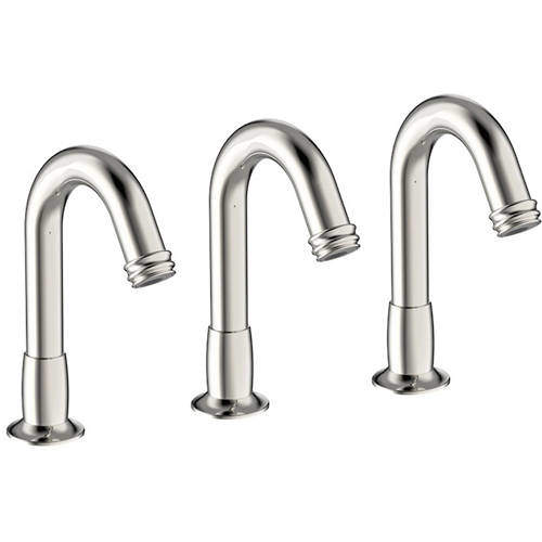Crosswater Belgravia 3 x Sensor Deck Mounted Basin Taps (Nickel).