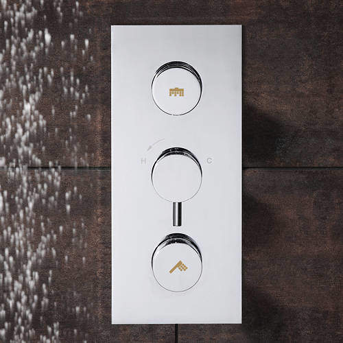 Crosswater Dial Kai Push Button Thermostatic Shower Valve (2 Outlets).