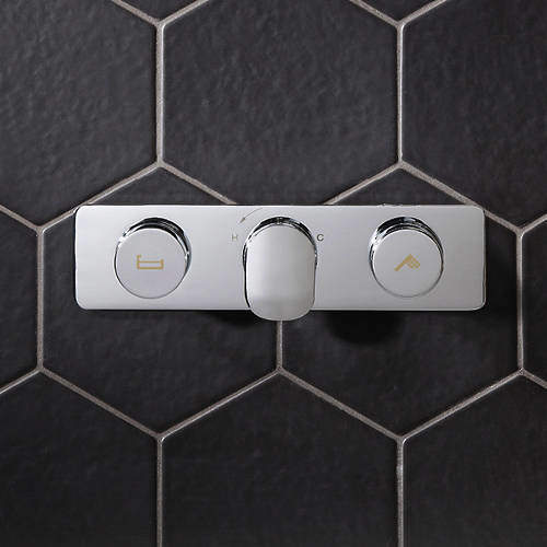 Crosswater Dial Pier Thermostatic Shower & Bath Valve (2 Outlets).