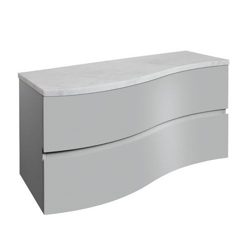 Crosswater Svelte Vanity Unit With Marble Worktop (1000mm, Storm Grey Matt).
