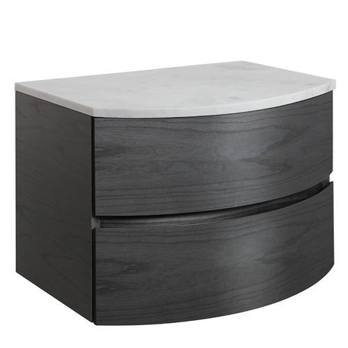 Crosswater Svelte Vanity Unit With Marble Worktop (800mm, Grey Ash).