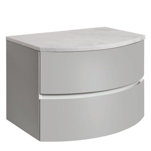 Crosswater Svelte Vanity Unit With Marble Worktop (800mm, Storm Grey Matt).