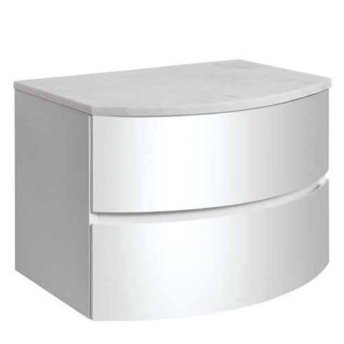 Crosswater Svelte Vanity Unit With Marble Worktop (800mm, White Gloss).