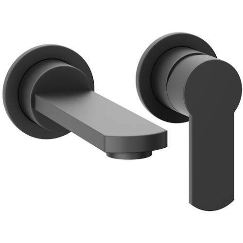 Crosswater Wisp Wall Mounted Basin Mixer Tap (Matt Black).