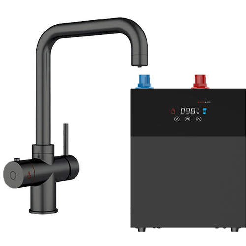 Kedl Delta Digital 4 In 1 Boiling Water Kitchen Tap (Matt Black, 4.0L).