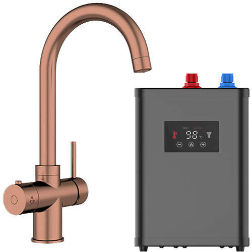 Kedl Tundra Digital 4 In 1 Boiling Water Kitchen Tap (Copper, 2.4L).