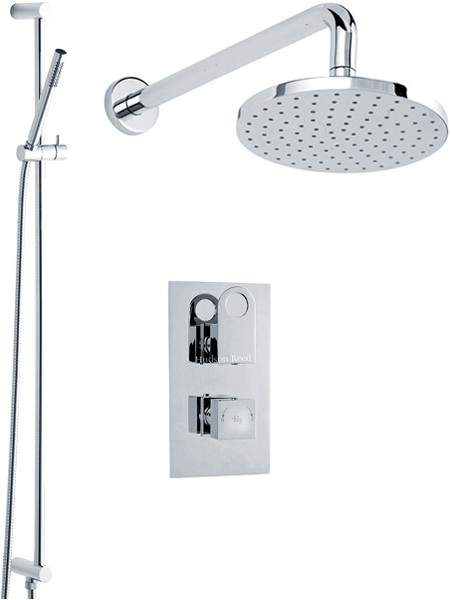 Hudson Reed Deco 3/4" Thermostatic Shower Valve, Diverter, Head & Slide Rail.