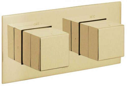 Vado Notion Thermostatic Shower Valve With 2 Outlets (3/4" Brushed Gold).
