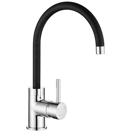 Larger image of 1810 Purquartz Courbe Duo Kitchen Tap (Chrome & Black).
