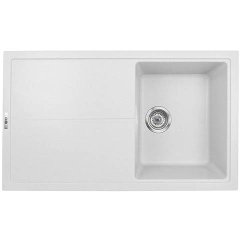 Example image of 1810 Kitchen Sink & Tap Pack, 1.0 Bowl (860x500, Polar White & Black).