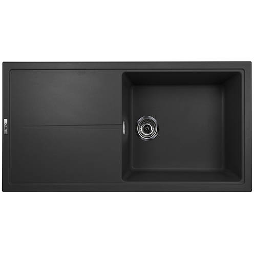Example image of 1810 Kitchen Sink & Tap Pack, 1.0 Bowl (1000x500, Metallic Black).