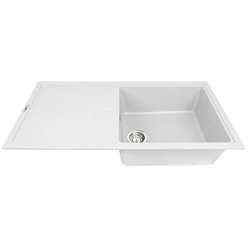 Example image of 1810 Kitchen Sink & Tap Pack, 1.0 Bowl (1000x500, Polar White & Black).