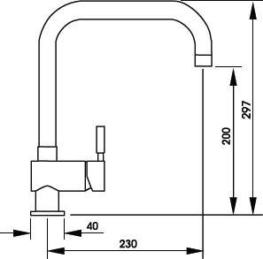 Technical image of Abode Propus Monobloc Kitchen Tap With Swivel Spout (Stainless Steel).