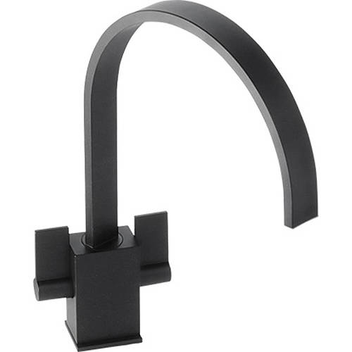 Larger image of Abode Atik Monobloc Kitchen Tap With Swivel Spout (Granite Black).