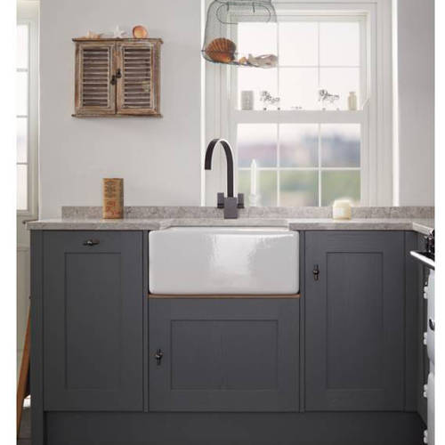 Example image of Abode Atik Monobloc Kitchen Tap With Swivel Spout (Granite Black).