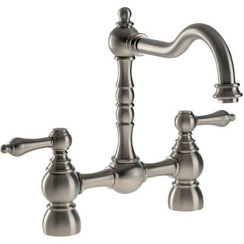 Larger image of Abode Bayenne Bridge Kitchen Tap (Pewter).