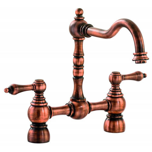 Larger image of Abode Bayenne Bridge Kitchen Tap (Century Copper).