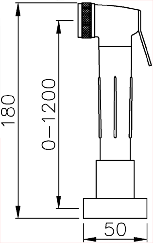 Technical image of Abode Axell Pull Out Hand Spray Kitchen Rinser (Stainless Steel) AT1107.