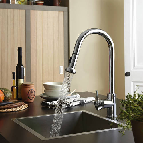 Example image of Bristan Kitchen Apricot Mixer Kitchen Tap With Pull Out Spray (Chrome).