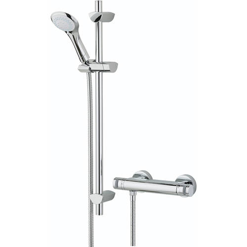 Larger image of Bristan Artisan Exposed Bar Shower Valve & Slide Rail Kit (Chrome).