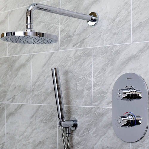 Larger image of Bristan Artisan Shower Pack With Arm, Round Head & Handset (Chrome).