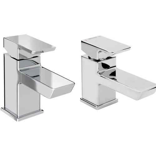 Larger image of Bristan Cobalt Mono Basin & Bath Filler Tap Pack (Chrome).