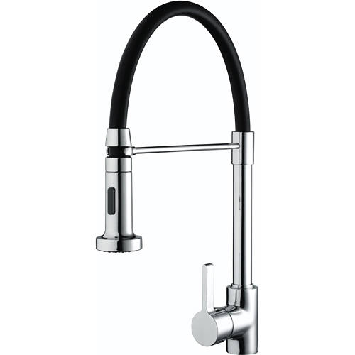 Larger image of Bristan Kitchen Liquorice Pro Kitchen Tap With Pull Down Spray (Chrome).