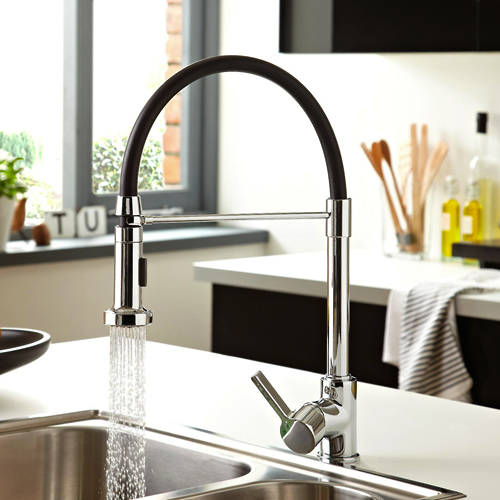 Example image of Bristan Kitchen Liquorice Pro Kitchen Tap With Pull Down Spray (Chrome).