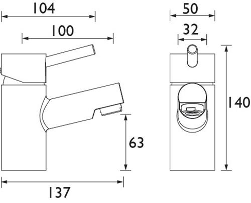 Technical image of Bristan Prism Basin & Floor Standing Bath Shower Mixer Tap Pack (Chrome).