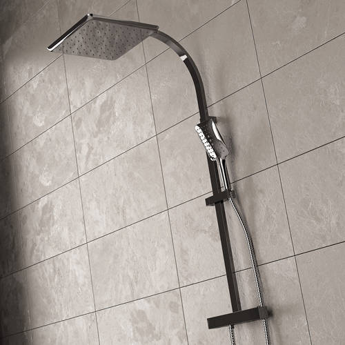 Example image of Bristan Vertico Exposed Bar Shower Valve With Rigid Riser (Chrome).