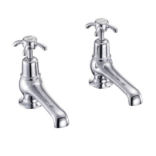 Larger image of Burlington Anglesey Basin Taps 5" (Chrome & White).