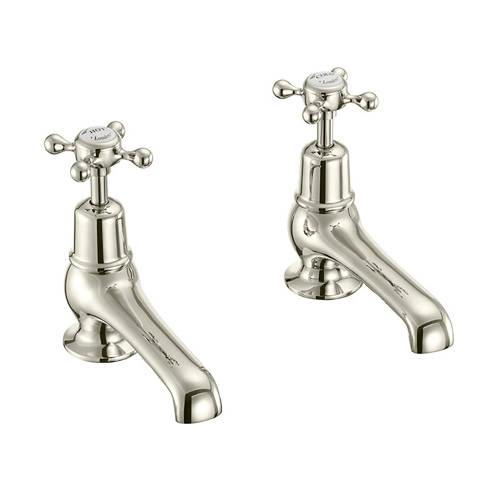 Larger image of Burlington Claremont Basin Taps 5" (Nickel & White).