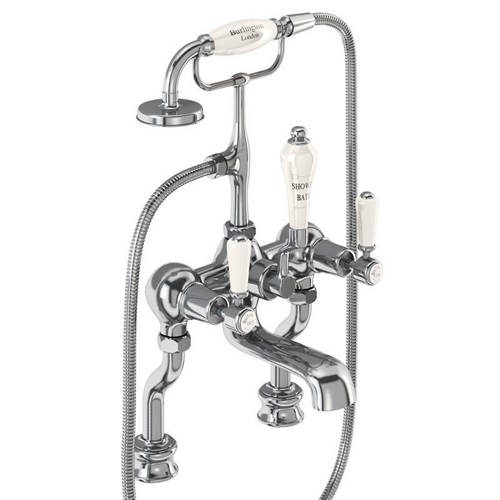 Larger image of Burlington Kensington Bath Shower Mixer Tap With Kit (Chrome & Medici).