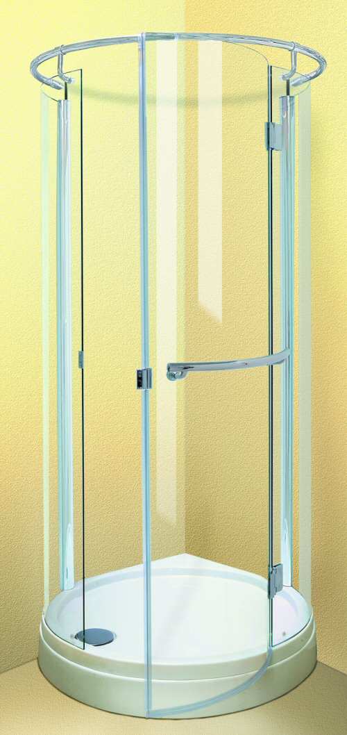Larger image of Aqua Enclosures Florida circular quadrant enclosure with tray and waste