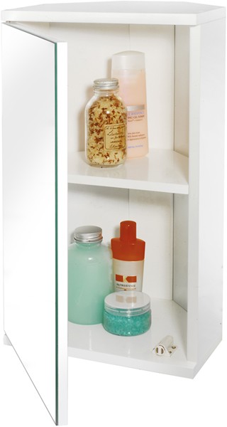 Example image of Croydex Cabinets Corner Bathroom Cabinet With Mirror. 300x500x140mm.