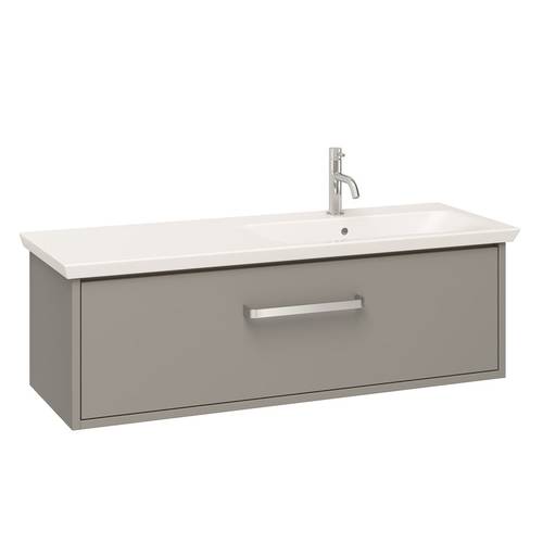 Larger image of Crosswater Arena Vanity Unit With Ceramic Basin (1000mm, Grey Matt, RH).