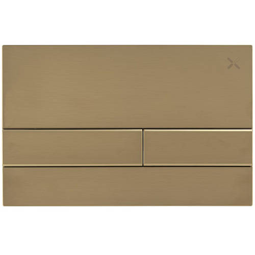 Larger image of Crosswater Arena Flush Plate With Dual Buttons (Brushed Brass).