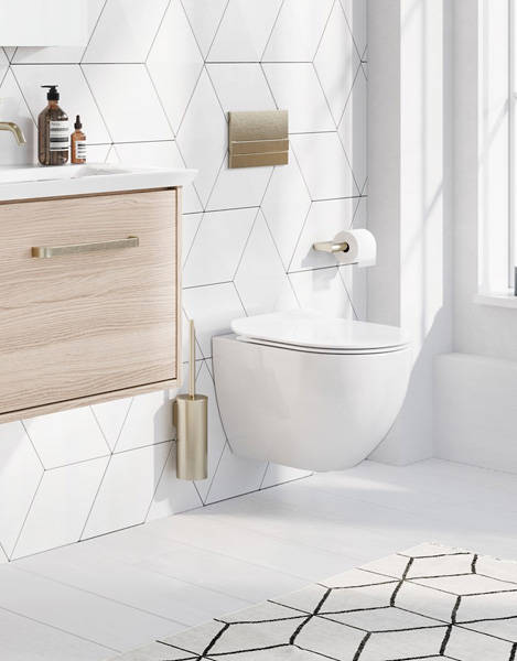 Example image of Crosswater Arena Flush Plate With Dual Buttons (Brushed Stainless Steel).