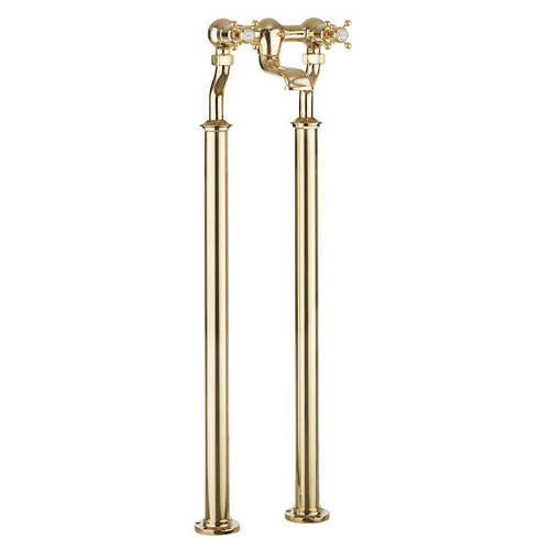 Larger image of Crosswater Belgravia Bath Filler Tap With Legs (Crosshead, Unlac Brass).