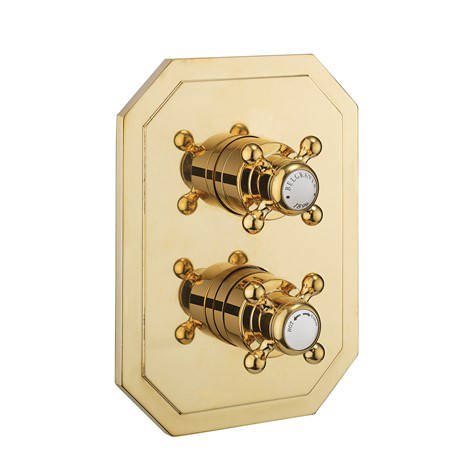 Larger image of Crosswater Belgravia Crossbox 3 Outlet Shower Valve (Unlacquered Brass).